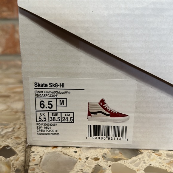 Vans Skate Sk8 hi Sport leather chilly pepper true white pop Cush - Picture 10 of 10